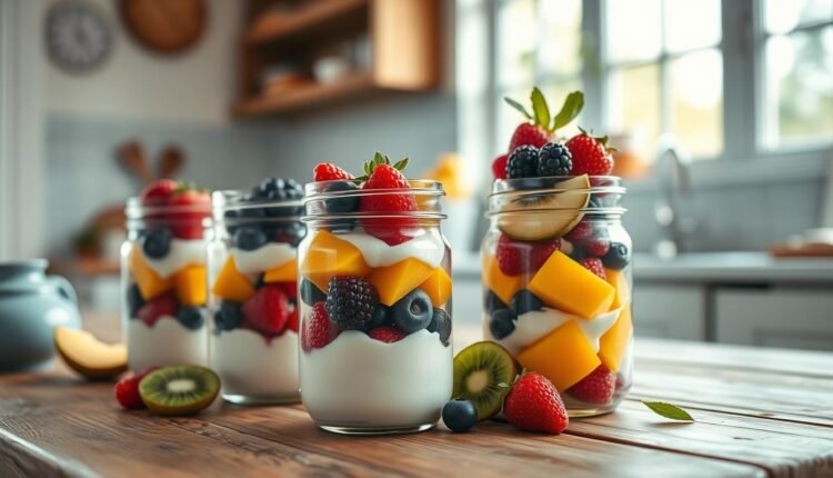 breakfast meal prep fruit parfaits