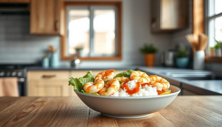 high protein lunch prep shrimp