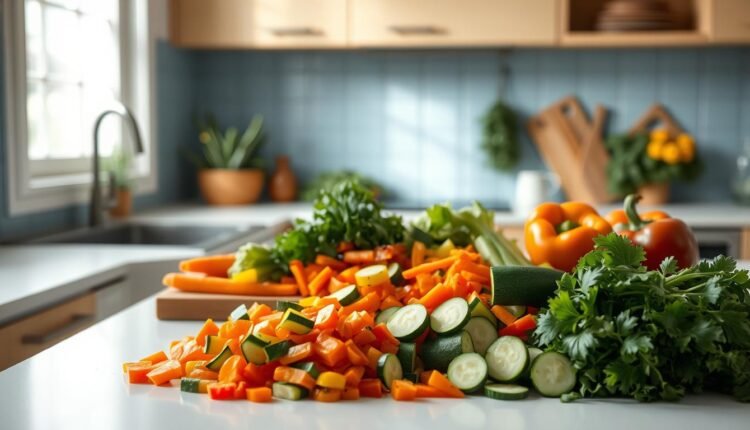 lunch meal prep rainbow vegetables
