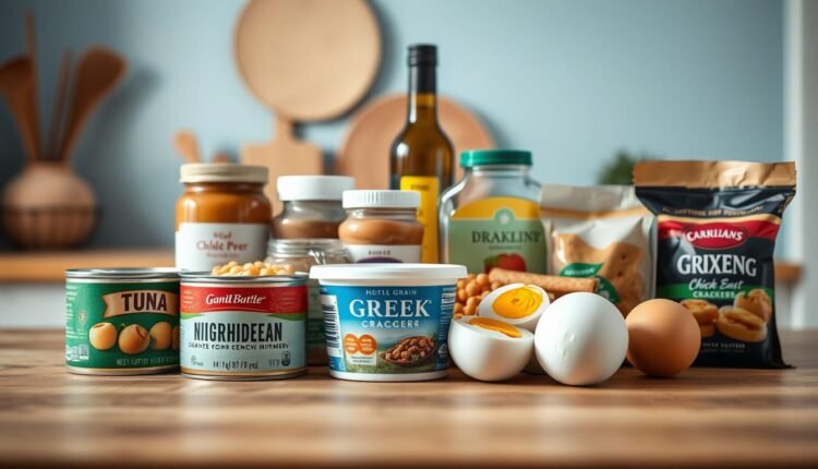 high protein lunch prep pantry staples
