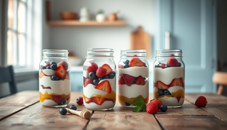 low sugar breakfast mason jars