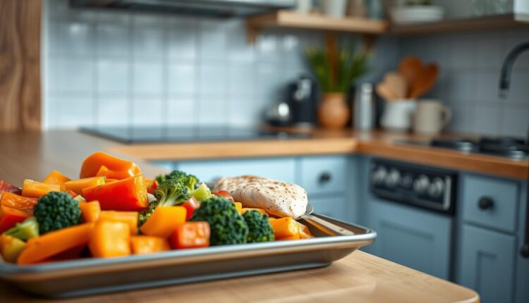 sheet pan dinner prep balanced nutrition