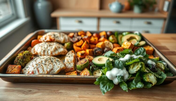 sheet pan dinner prep high protein