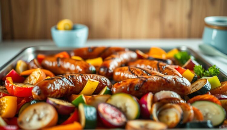 sheet pan dinner prep italian sausage