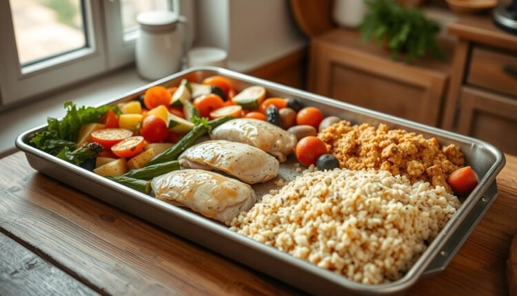 sheet pan dinner prep portion control